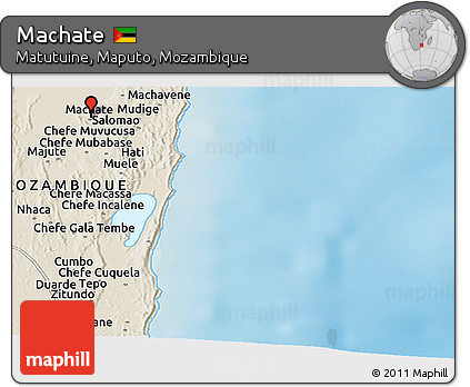 Shaded Relief Panoramic Map of Machate