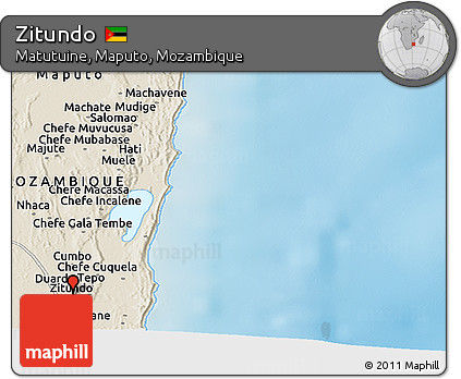 Shaded Relief Panoramic Map of Zitundo