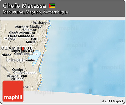 Shaded Relief Panoramic Map of Chefe Macassa