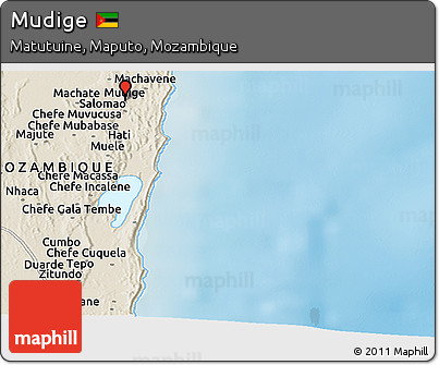 Shaded Relief Panoramic Map of Mudige