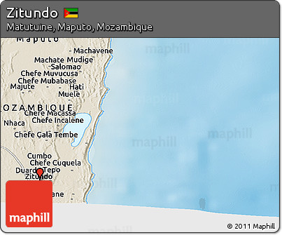 Shaded Relief Panoramic Map of Zitundo