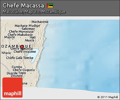 Shaded Relief Panoramic Map of Chefe Macassa