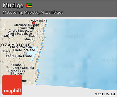 Shaded Relief Panoramic Map of Mudige