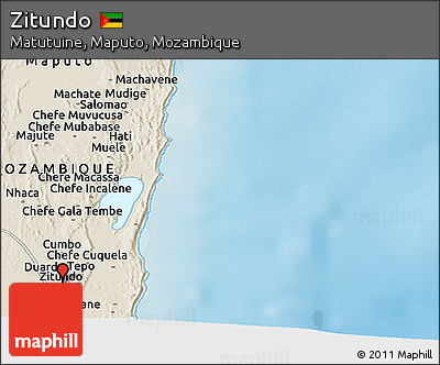 Shaded Relief Panoramic Map of Zitundo