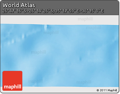 Physical 3D Map of the Area around 26° 30' 51" S, 35° 46' 29" E