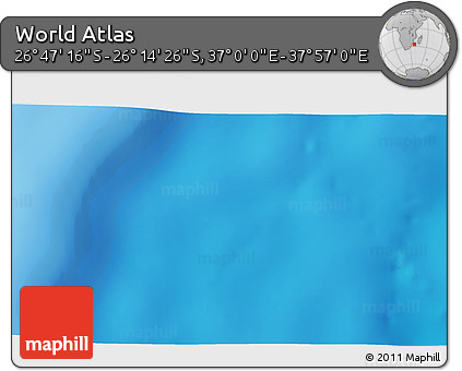 Physical 3D Map of the Area around 26° 30' 51" S, 37° 28' 30" E