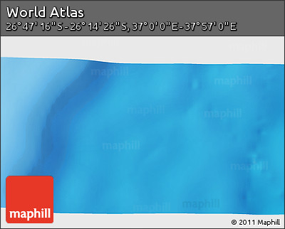 Physical 3D Map of the Area around 26° 30' 51" S, 37° 28' 30" E