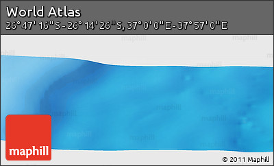 Physical Panoramic Map of the Area around 26° 30' 51" S, 37° 28' 30" E