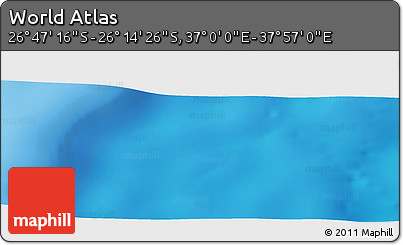 Physical Panoramic Map of the Area around 26° 30' 51" S, 37° 28' 30" E