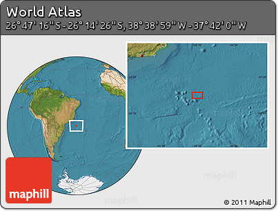 Satellite Location Map of the Area around 26° 30' 51" S, 38° 10' 29" W
