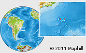 Physical Location Map of the area around 26° 30' 51" S, 39° 1' 29" W