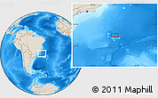 Shaded Relief Location Map of the area around 26° 30' 51" S, 39° 1' 29" W