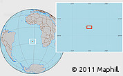 Gray Location Map of the area around 26° 30' 51" S, 3° 19' 30" W
