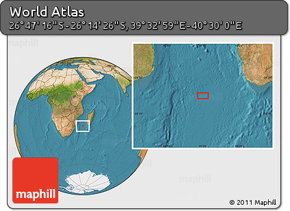 Satellite Location Map of the Area around 26° 30' 51" S, 40° 1' 29" E