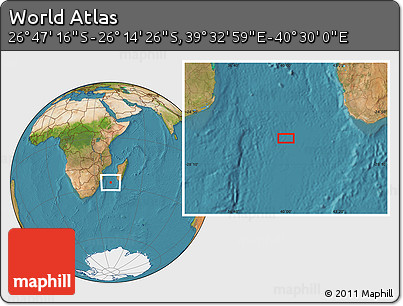 Satellite Location Map of the Area around 26° 30' 51" S, 40° 1' 29" E