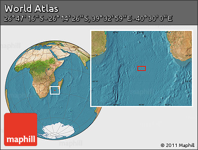 Satellite Location Map of the Area around 26° 30' 51" S, 40° 1' 29" E