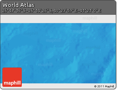 Physical 3D Map of the Area around 26° 30' 51" S, 40° 52' 30" E