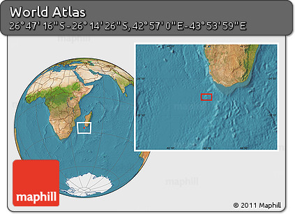 Satellite Location Map of the Area around 26° 30' 51" S, 43° 25' 29" E