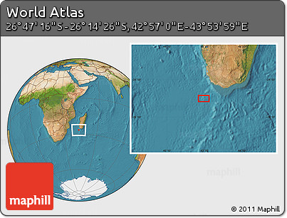 Satellite Location Map of the Area around 26° 30' 51" S, 43° 25' 29" E