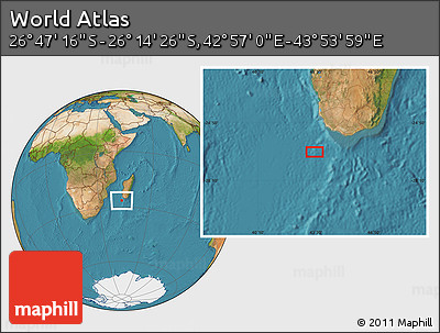 Satellite Location Map of the Area around 26° 30' 51" S, 43° 25' 29" E