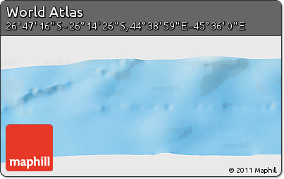 Physical Panoramic Map of the Area around 26° 30' 51" S, 45° 7' 30" E