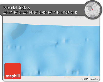 Physical 3D Map of the Area around 26° 30' 51" S, 45° 58' 30" E