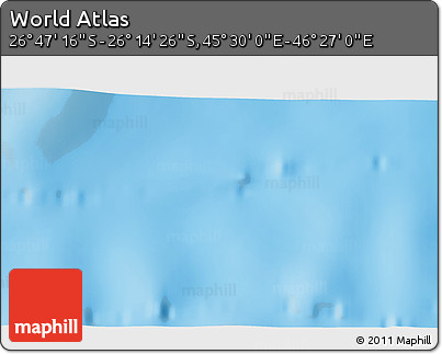 Physical 3D Map of the Area around 26° 30' 51" S, 45° 58' 30" E