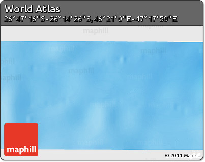 Physical 3D Map of the Area around 26° 30' 51" S, 46° 49' 30" E