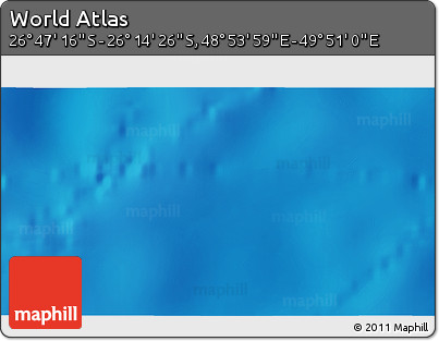 Physical 3D Map of the Area around 26° 30' 51" S, 49° 22' 30" E