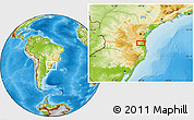 Physical Location Map of the area around 26° 30' 51" S, 49° 13' 30" W