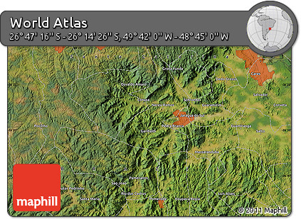 Satellite Map of the Area around 26° 30' 51" S, 49° 13' 30" W