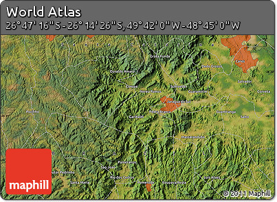 Satellite Map of the Area around 26° 30' 51" S, 49° 13' 30" W