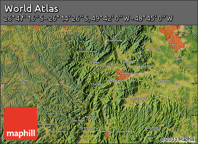 Satellite Map of the Area around 26° 30' 51" S, 49° 13' 30" W