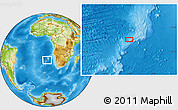 Physical Location Map of the area around 26° 30' 51" S, 4° 19' 30" E