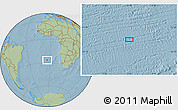 Savanna Style Location Map of the area around 26° 30' 51" S, 4° 10' 30" W, hill shading