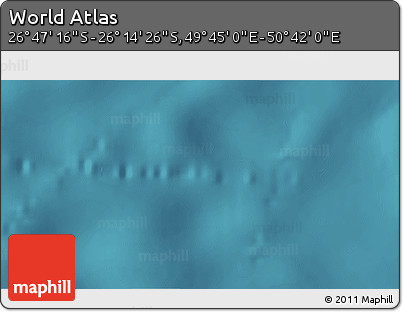 Satellite 3D Map of the Area around 26° 30' 51" S, 50° 13' 30" E