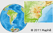 Physical Location Map of the area around 26° 30' 51" S, 50° 4' 30" W