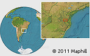 Satellite Location Map of the area around 26° 30' 51" S, 50° 4' 30" W