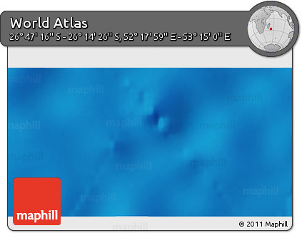 Physical 3D Map of the Area around 26° 30' 51" S, 52° 46' 29" E