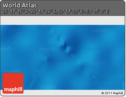 Physical 3D Map of the Area around 26° 30' 51" S, 52° 46' 29" E