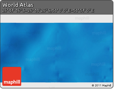 Physical 3D Map of the Area around 26° 30' 51" S, 54° 28' 30" E