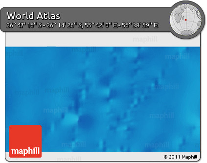 Shaded Relief 3D Map of the Area around 26° 30' 51" S, 56° 10' 29" E