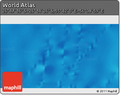 Shaded Relief 3D Map of the Area around 26° 30' 51" S, 56° 10' 29" E