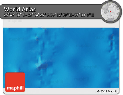 Physical 3D Map of the Area around 26° 30' 51" S, 57° 1' 29" E