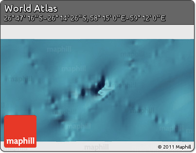 Satellite 3D Map of the Area around 26° 30' 51" S, 58° 43' 30" E