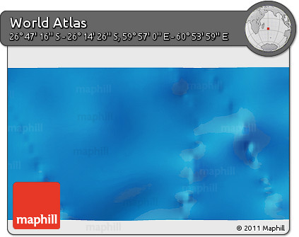 Physical 3D Map of the Area around 26° 30' 51" S, 60° 25' 29" E