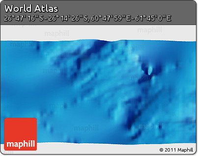 Physical 3D Map of the Area around 26° 30' 51" S, 61° 16' 29" E