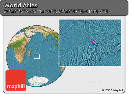 Satellite Location Map of the Area around 26° 30' 51" S, 61° 16' 29" E