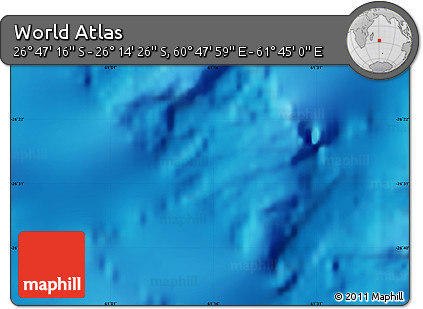 Physical Map of the Area around 26° 30' 51" S, 61° 16' 29" E