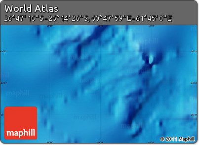 Physical Map of the Area around 26° 30' 51" S, 61° 16' 29" E